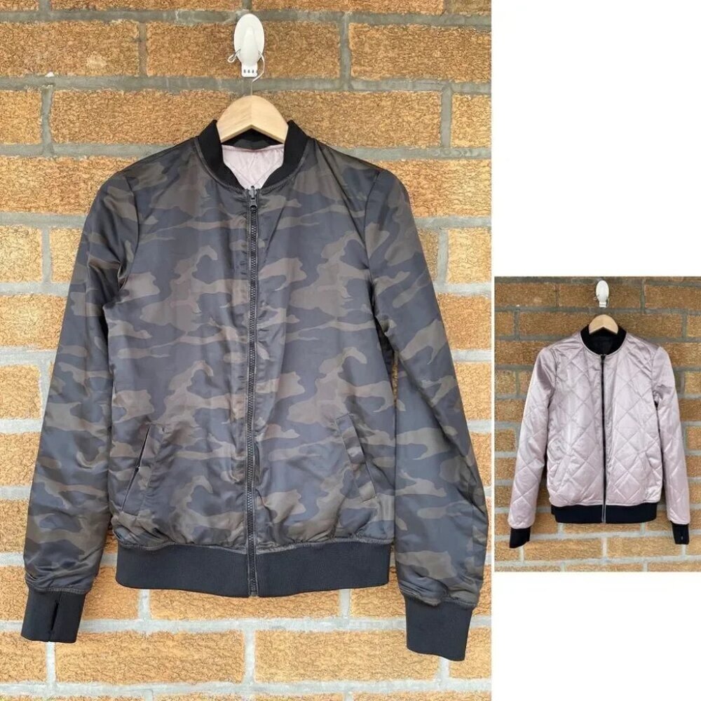 Blanc noir reversible bomber camo small